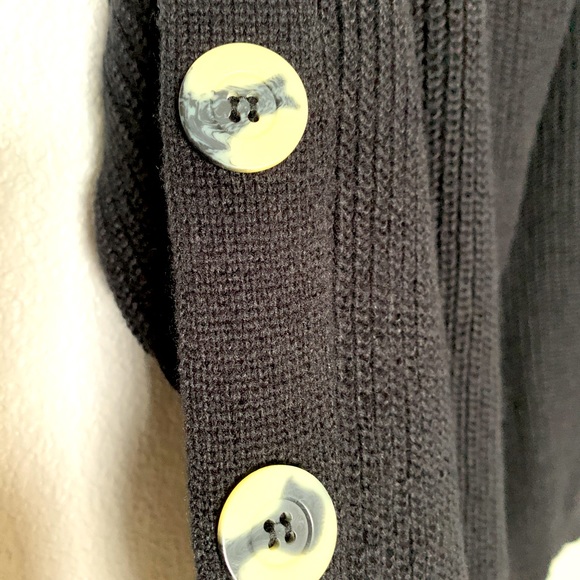 (V84) Venus Women’s Black Cold Shoulder Sweater Medium Long Sleeve Button Detail - Picture 7 of 10